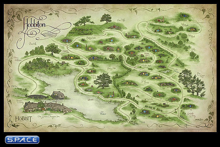 Map of Hobbiton Art Print (The Hobbit) - S.P.A.C.E - space-figuren.de