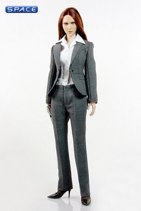 1/12 Scale Gray Vest&Khaki Overalls Suit Female Clothes Model Fit 6 Body  Figure