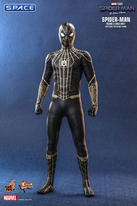 1 6 Scale Spider-man Black & Gold Suit Movie Masterpiece Mms604 (spider 