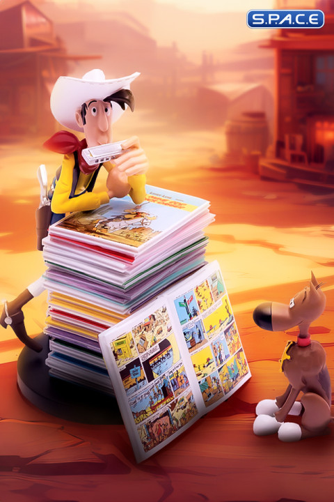 Lucky Luke & Rantanplan Pile of Comics Statue (Lucky Luke)