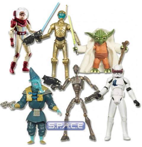 6er Komplettsatz : Clone Wars 2009 Wave 3 (Star Wars)