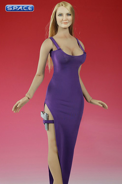 1 6 Scale Sexy Evening Dress Purple