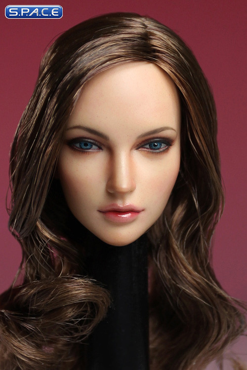 1/6 Scale Female Head Sculpt (brunette Long Hair)