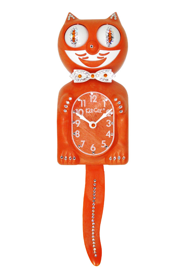 Orange Tabby Jeweled KitCat Clock (JBC24)