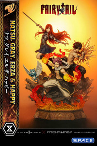 1/7 Scale Natsu, Gray, Erza & Happy Deluxe Concept Masterline Statue - Bonus Version (Fairy Tail)