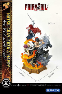 1/7 Scale Natsu, Gray, Erza & Happy Deluxe Concept Masterline Statue - Bonus Version (Fairy Tail)