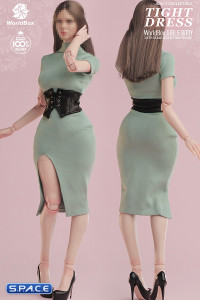 1/6 Scale tight Dress with Corsage (green)