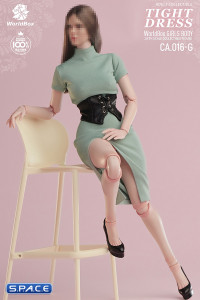 1/6 Scale tight Dress with Corsage (green)