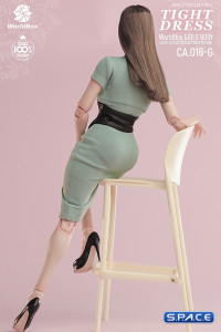 1/6 Scale tight Dress with Corsage (green)